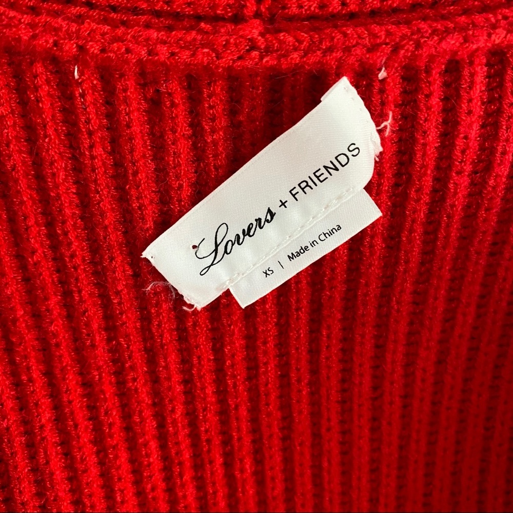Lovers + Friends Red Ribbed Open Front Cardigan - Picture 7 of 12